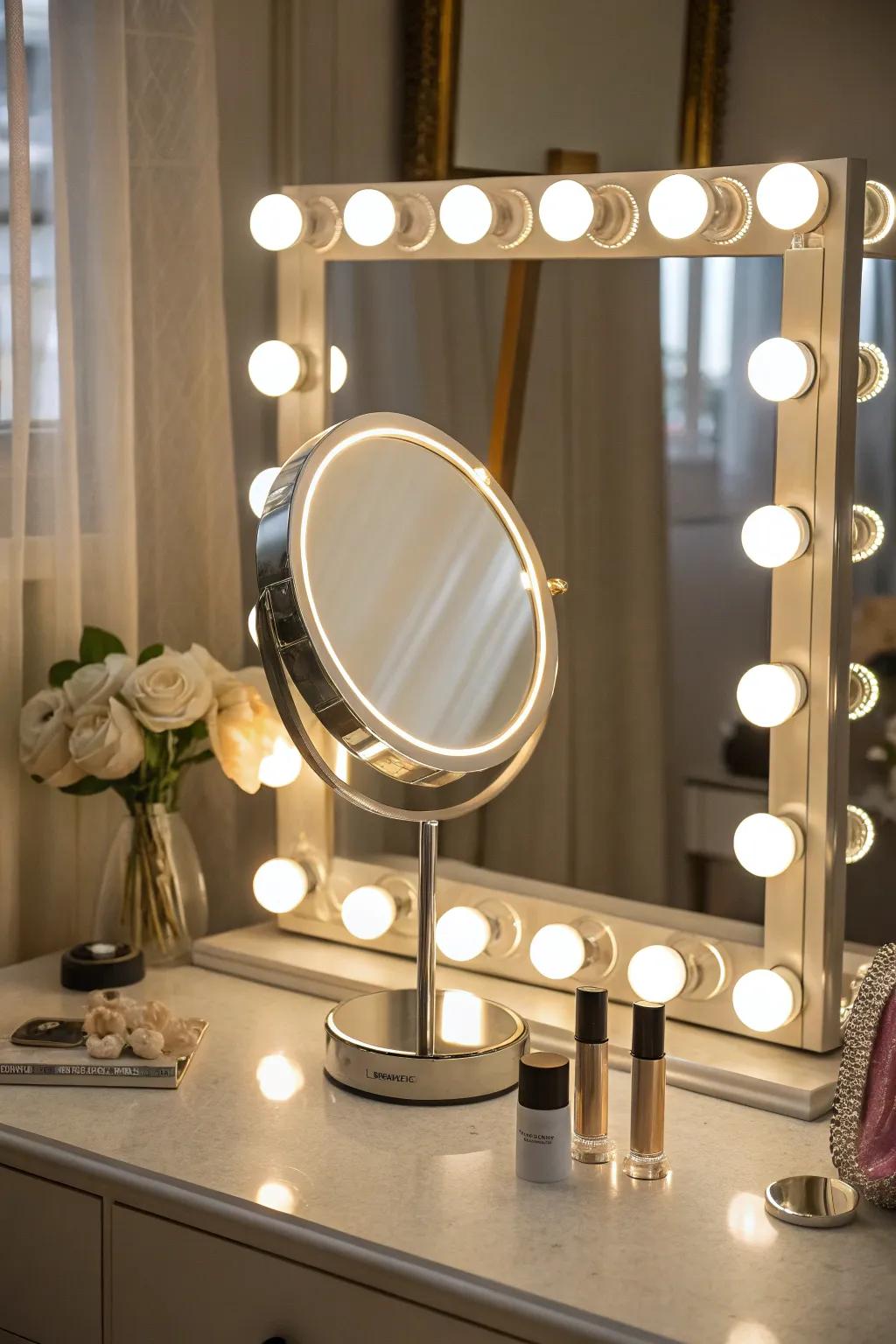 Bring Hollywood glam to your vanity with LED lighting.