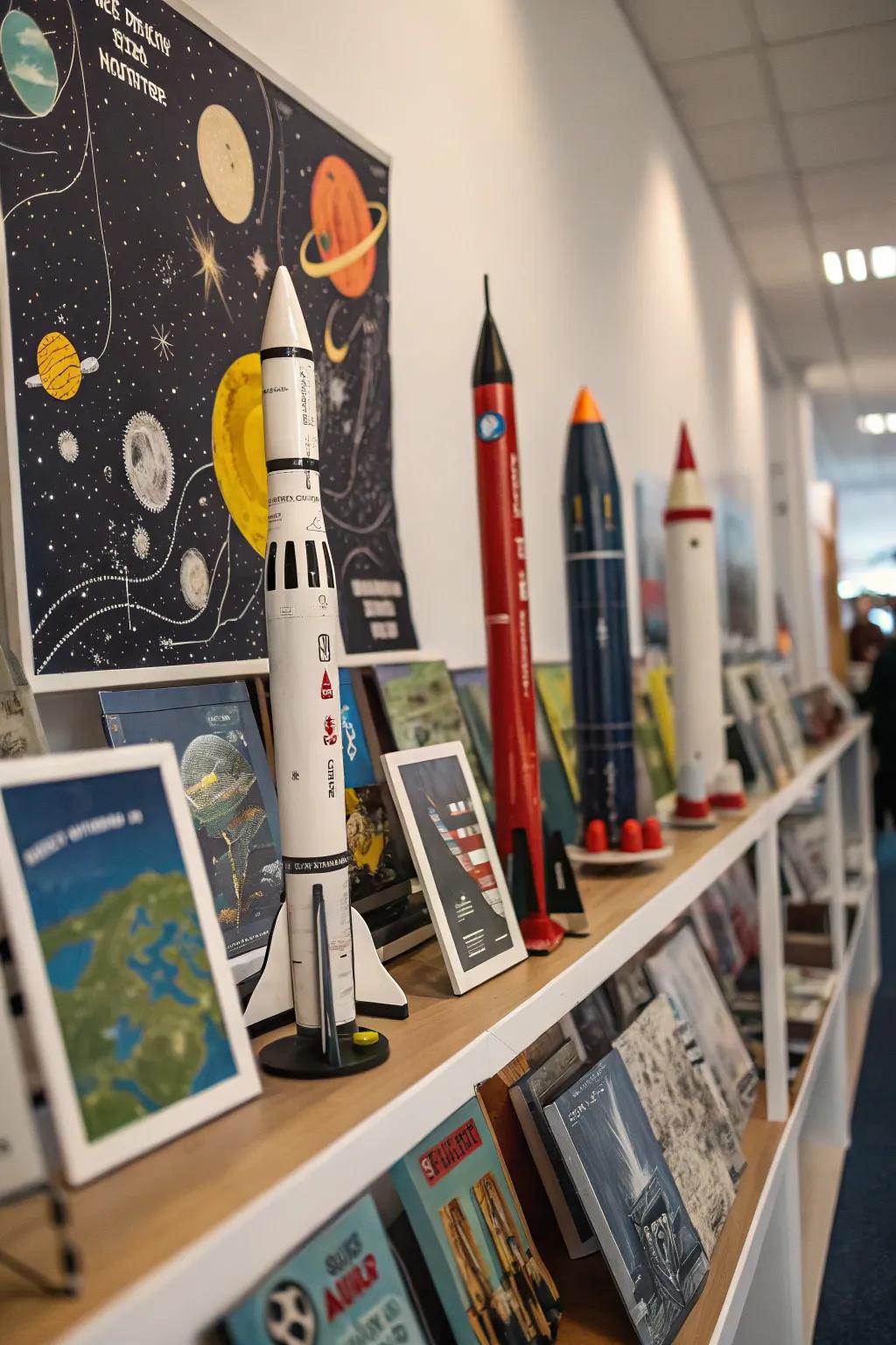 Decor like model rockets add layers of interest.