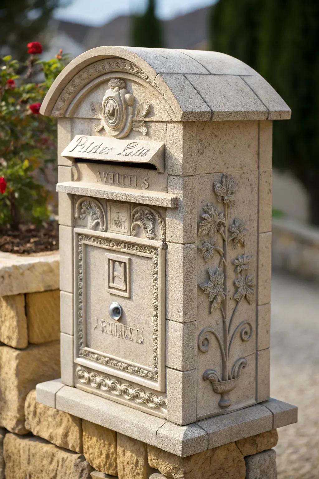 Custom engravings personalize your mailbox, making it uniquely yours.