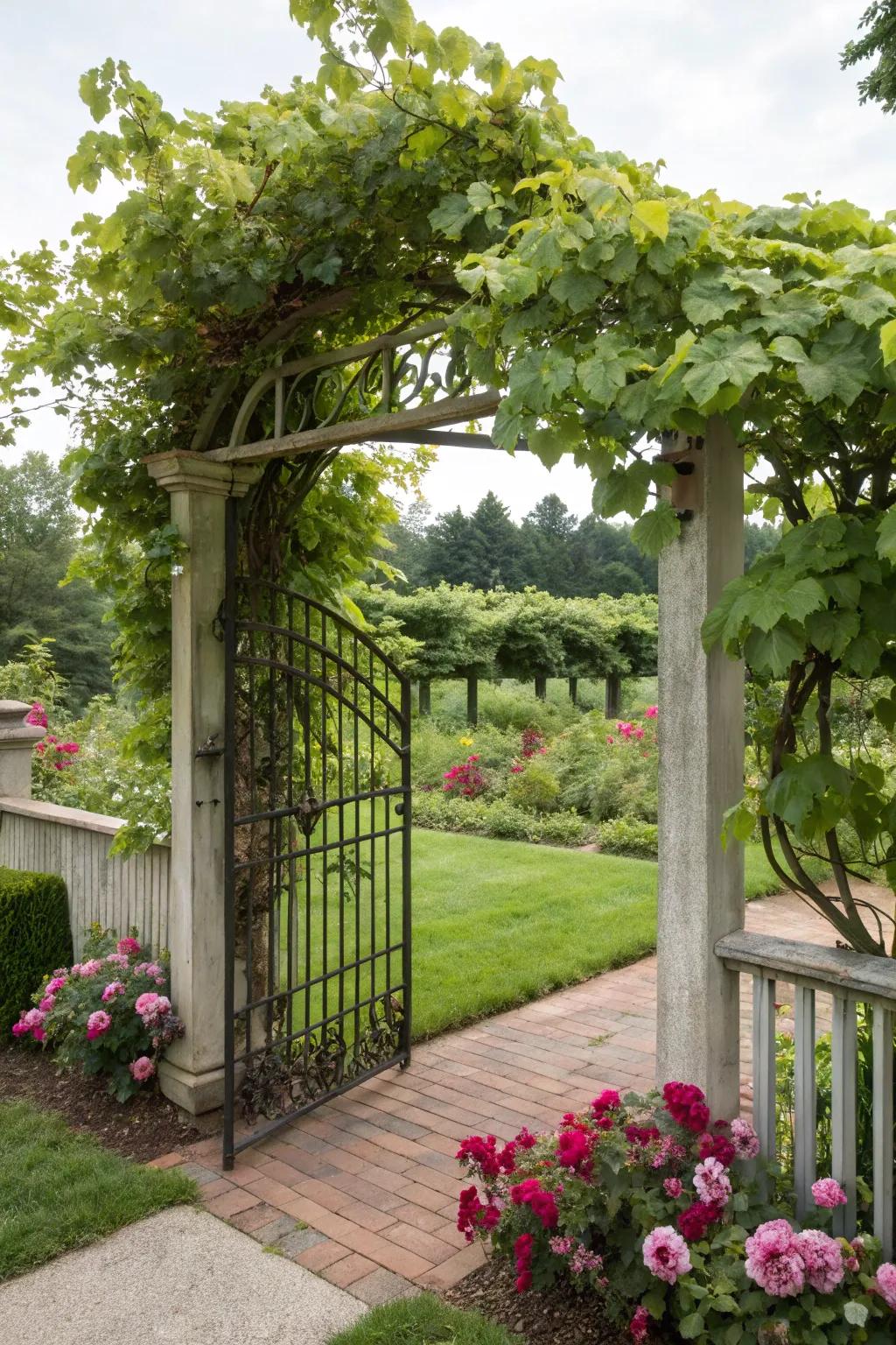 A gated trellis offering both functionality and beauty.