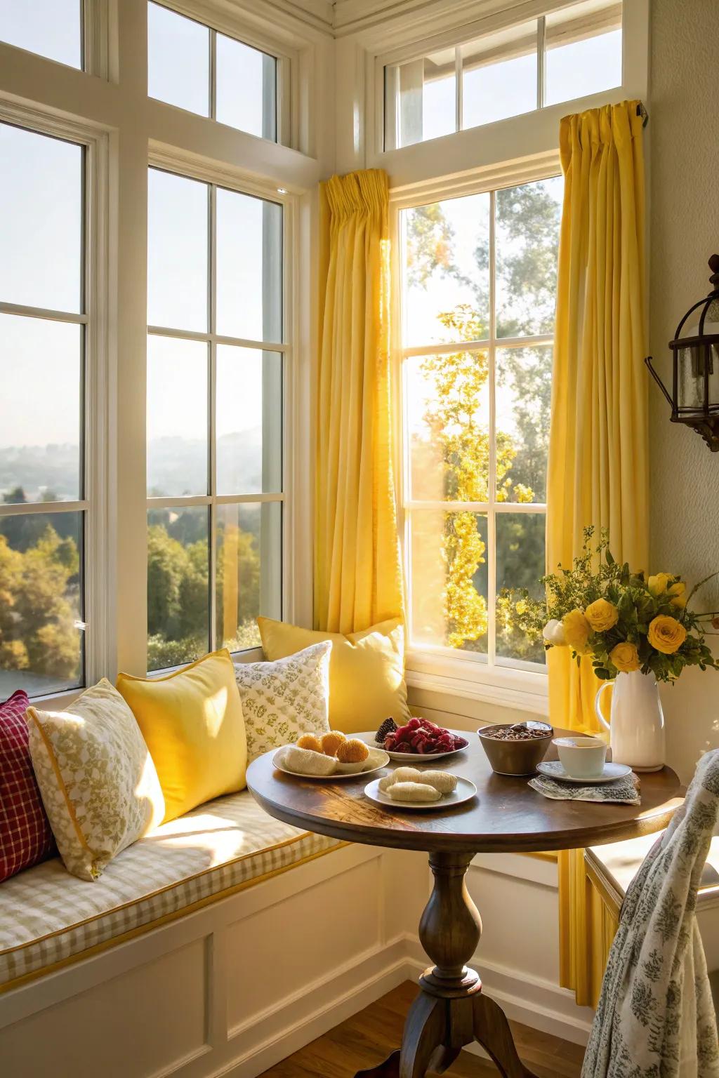 A bright breakfast nook filled with natural light.