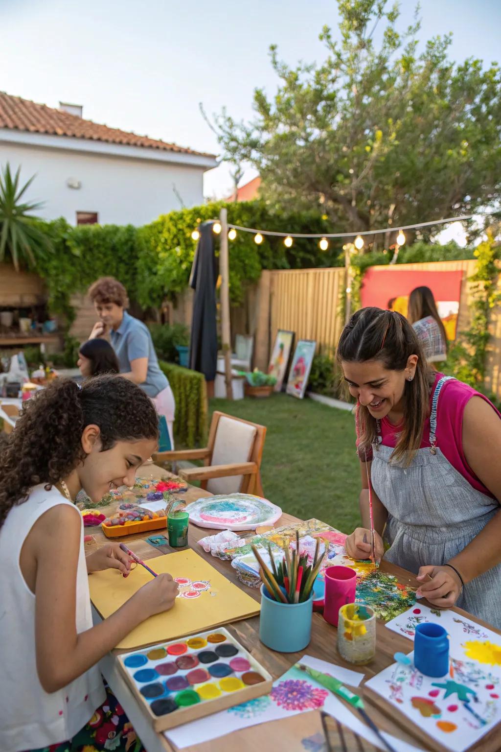 A craft station infuses a personalized nuance into your celebration.
