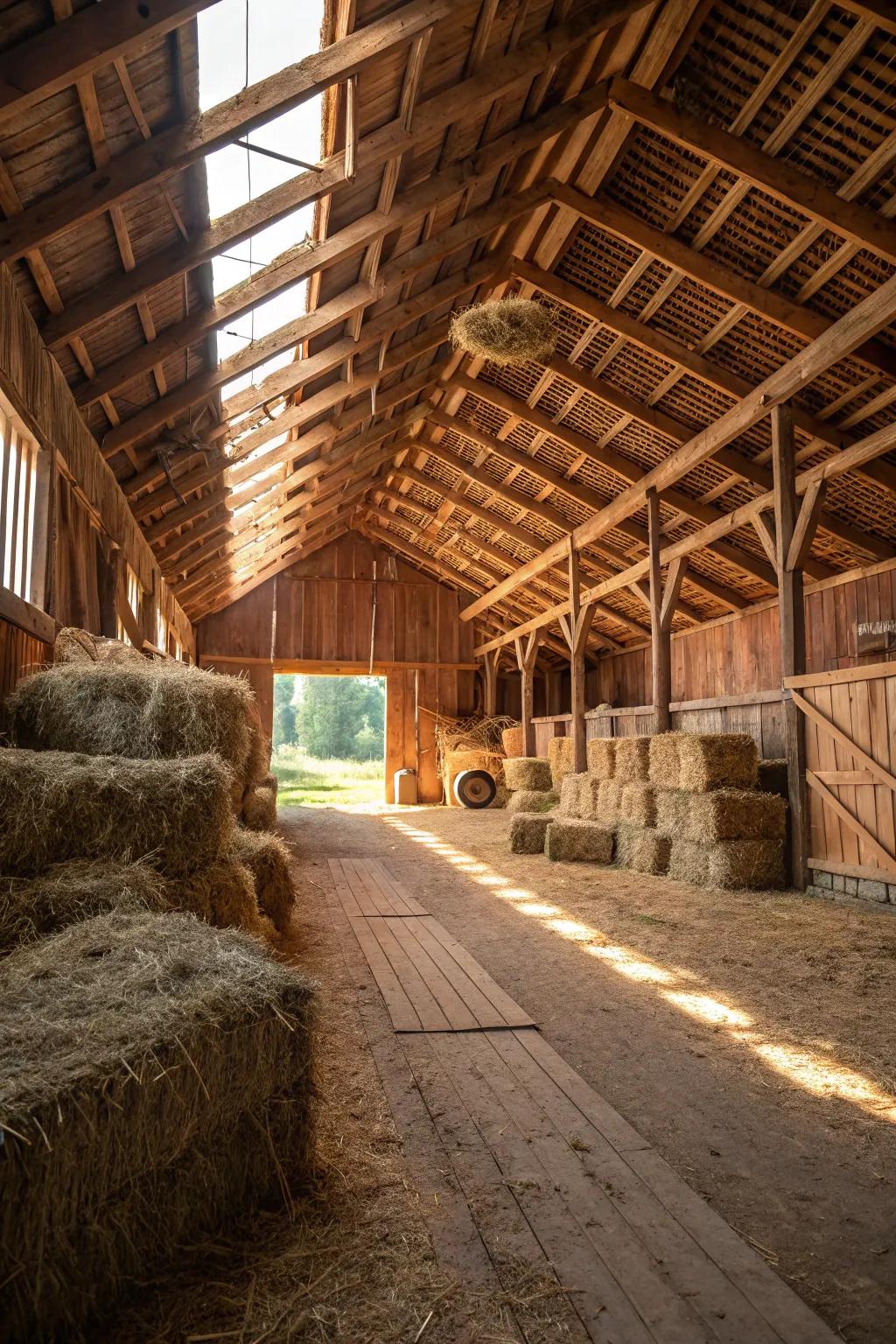 Clay floors provide natural absorption and a rustic feel.