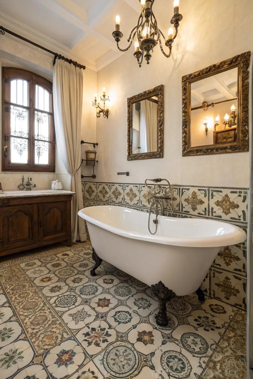 Add timeless charm with vintage bathroom fixtures.