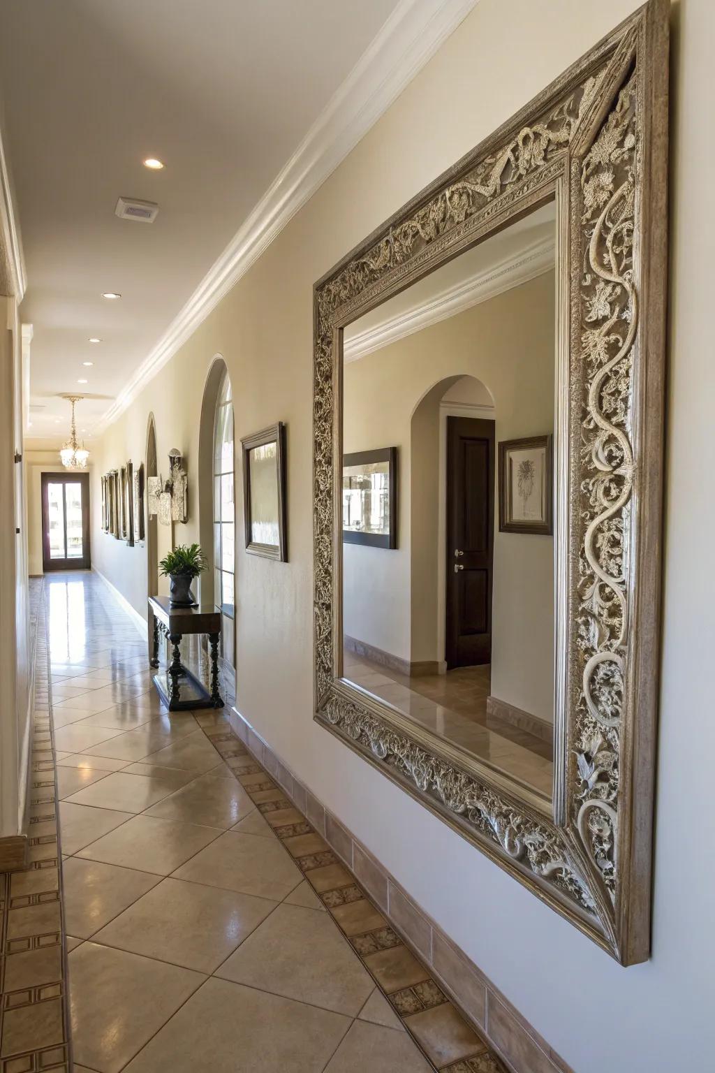 Enhance light and space with a large mirror.