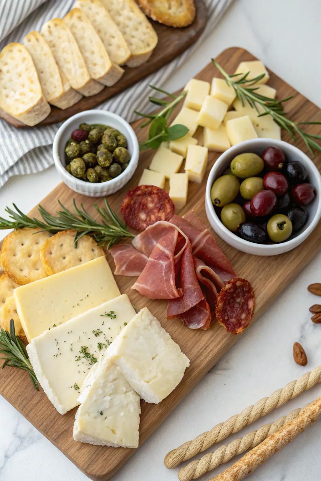 Elegance in simplicity with a minimalist charcuterie board.