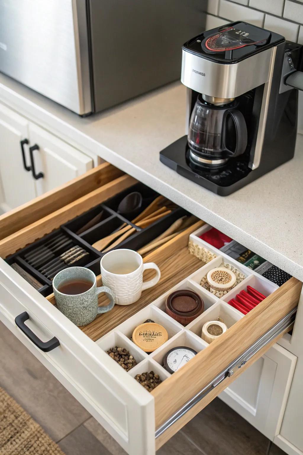 Maximize organization with drawer dividers.