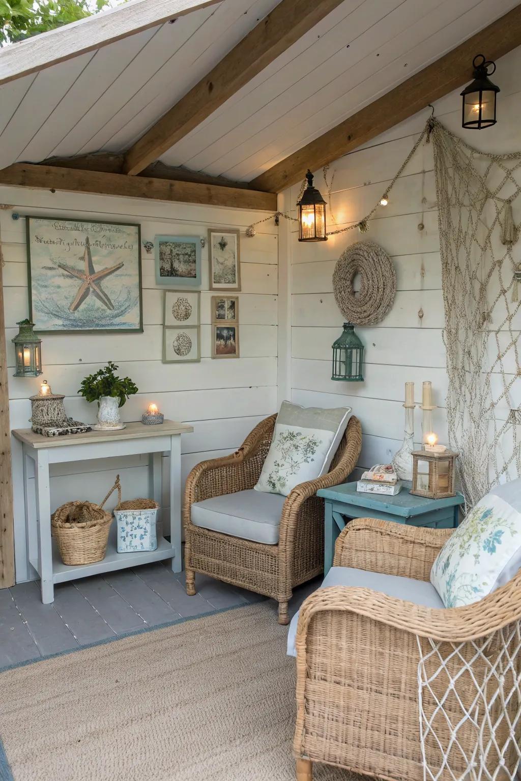 A coastal cottage vibe for a seaside escape.