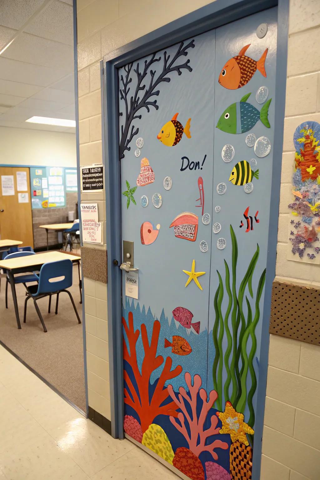 An under-the-sea themed door that captures the imagination.