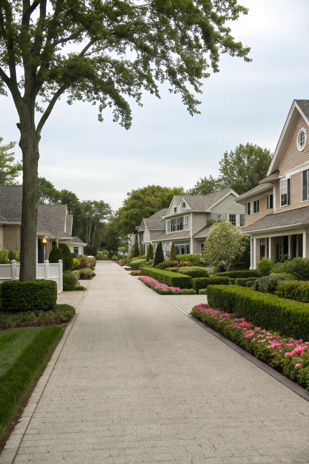 Shared driveways that foster connectivity and accessibility.