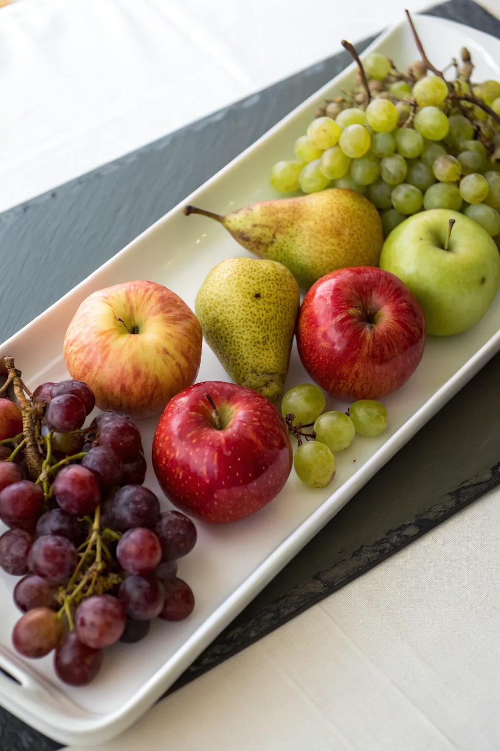 A minimalist fruit tray that highlights the beauty of simplicity.