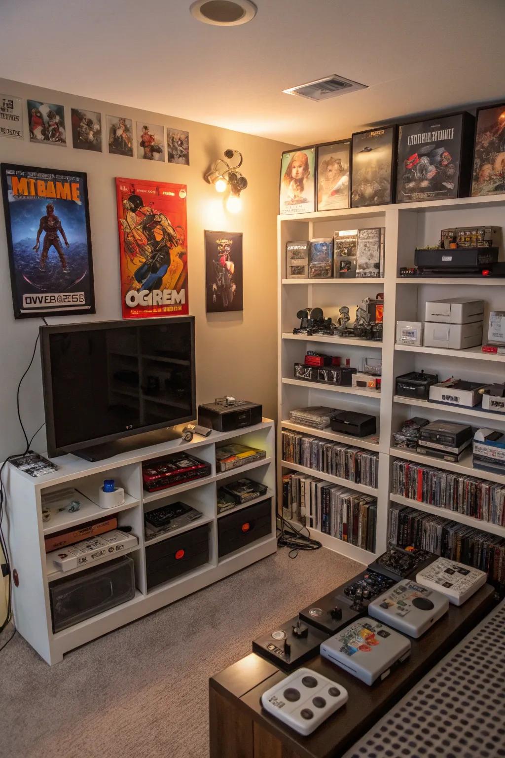 Personal touches make this gaming room truly unique.