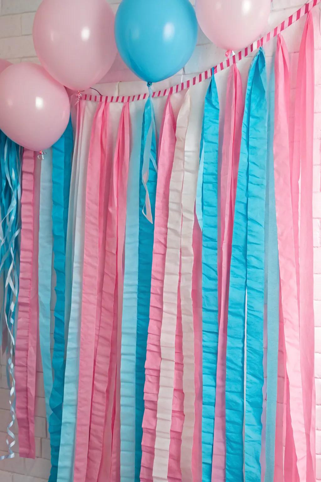 Streamers create a dynamic and colorful backdrop for lively celebrations.