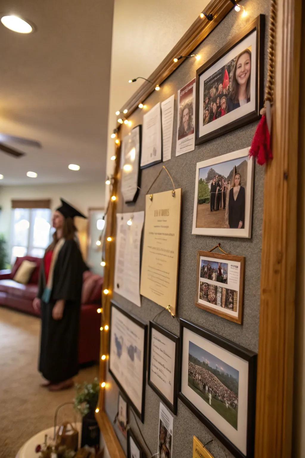 A journey through time: A chronological showcase highlighting the graduate's achievements and landmarks.