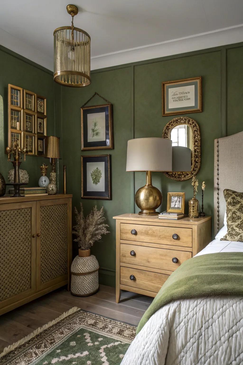 Olive green adds a vintage charm with its rich, cozy tones.