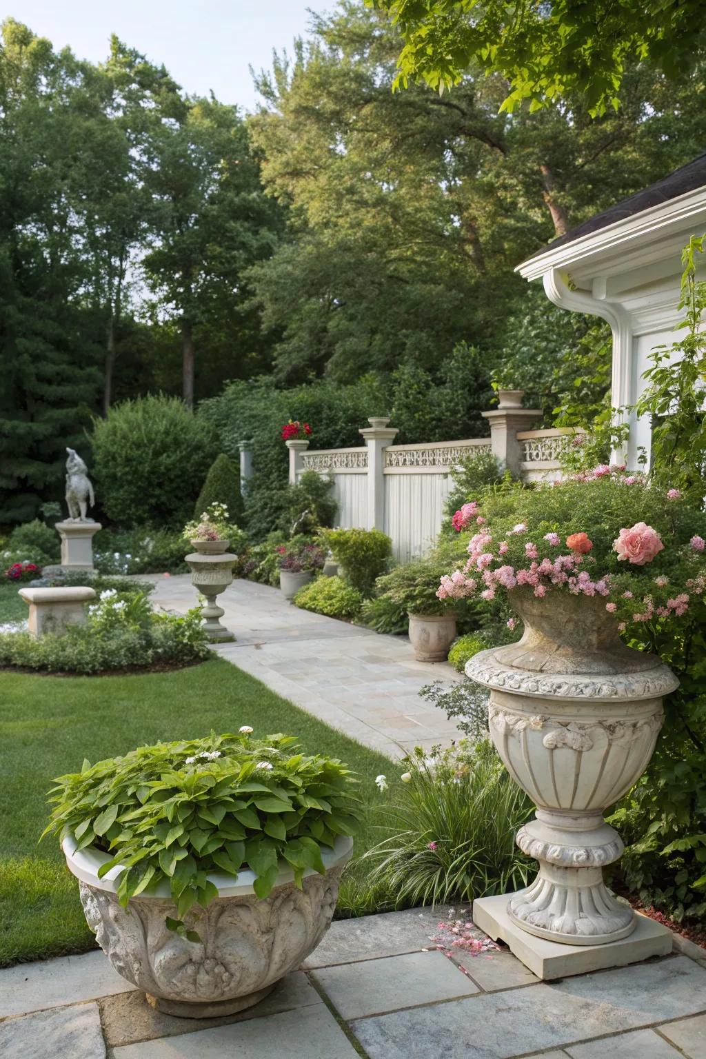 Decorative elements impart a trace of character and refinement to your backyard.