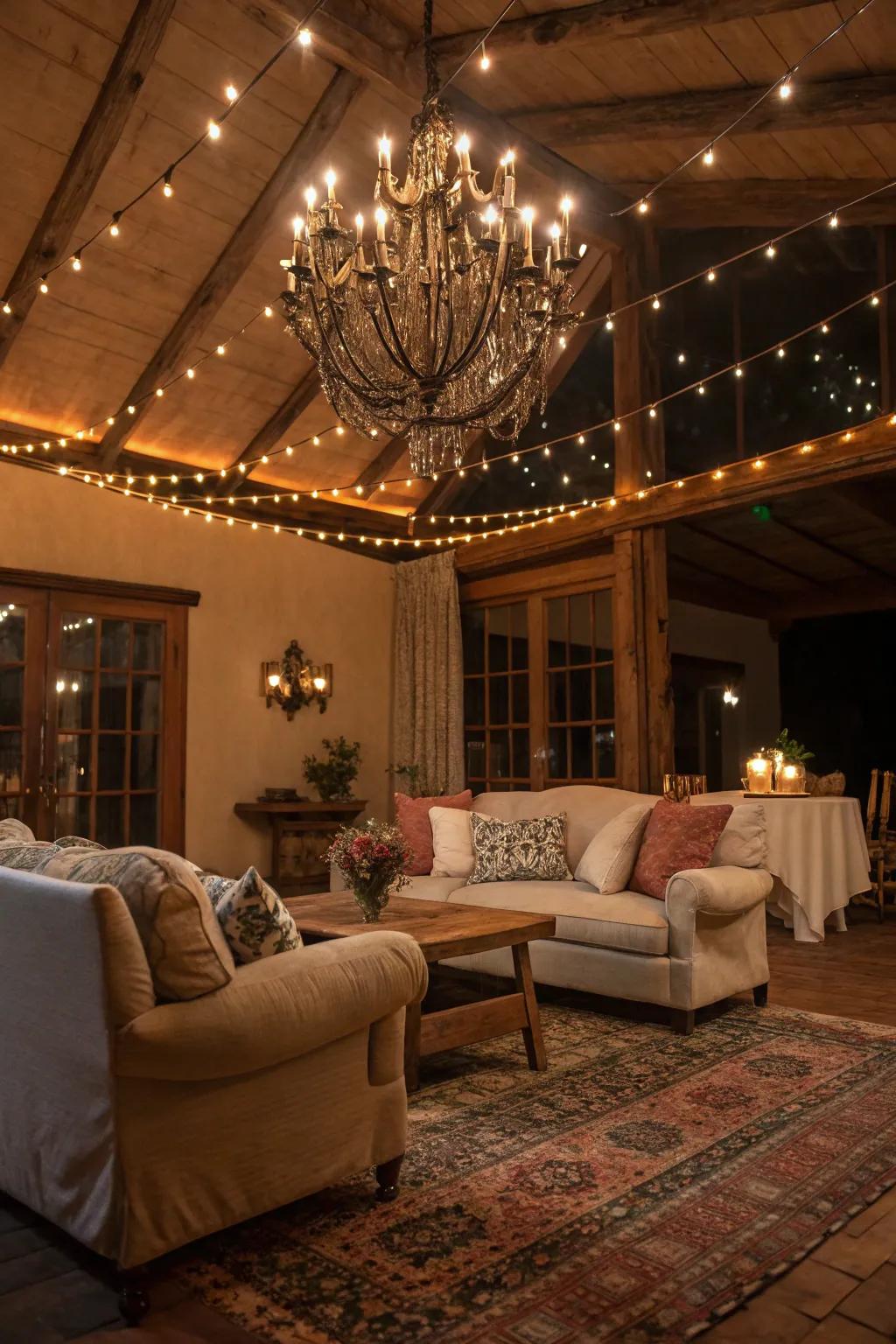 Warm lighting enhances the cozy ambiance of your hunting room.