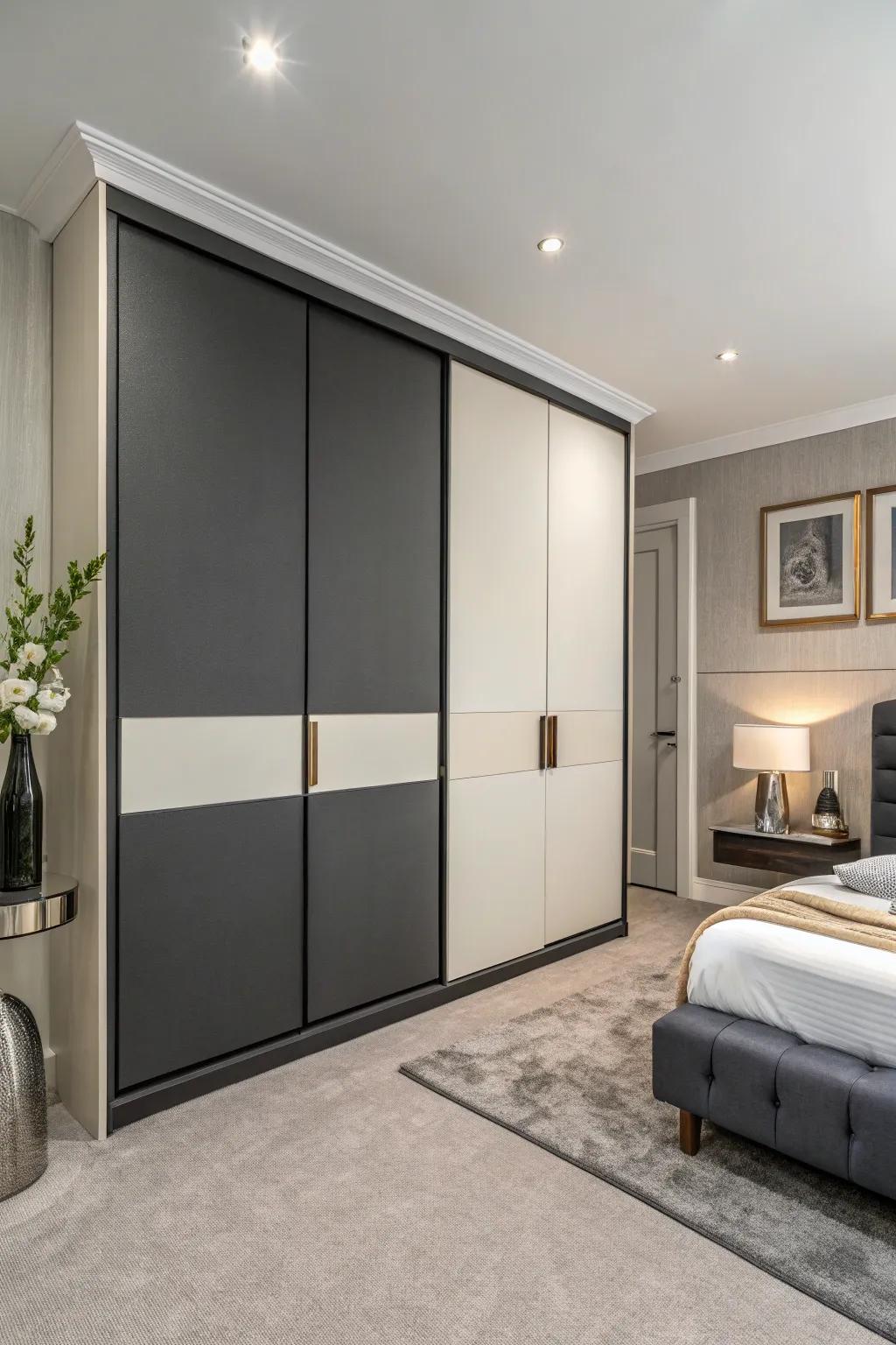 Two-tone closets: eye-catching and stylish.