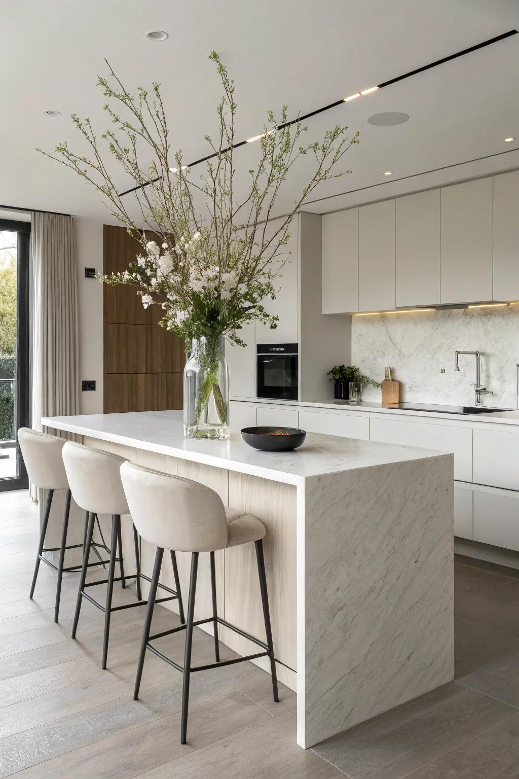 Minimalist design provides a calm and serene atmosphere.