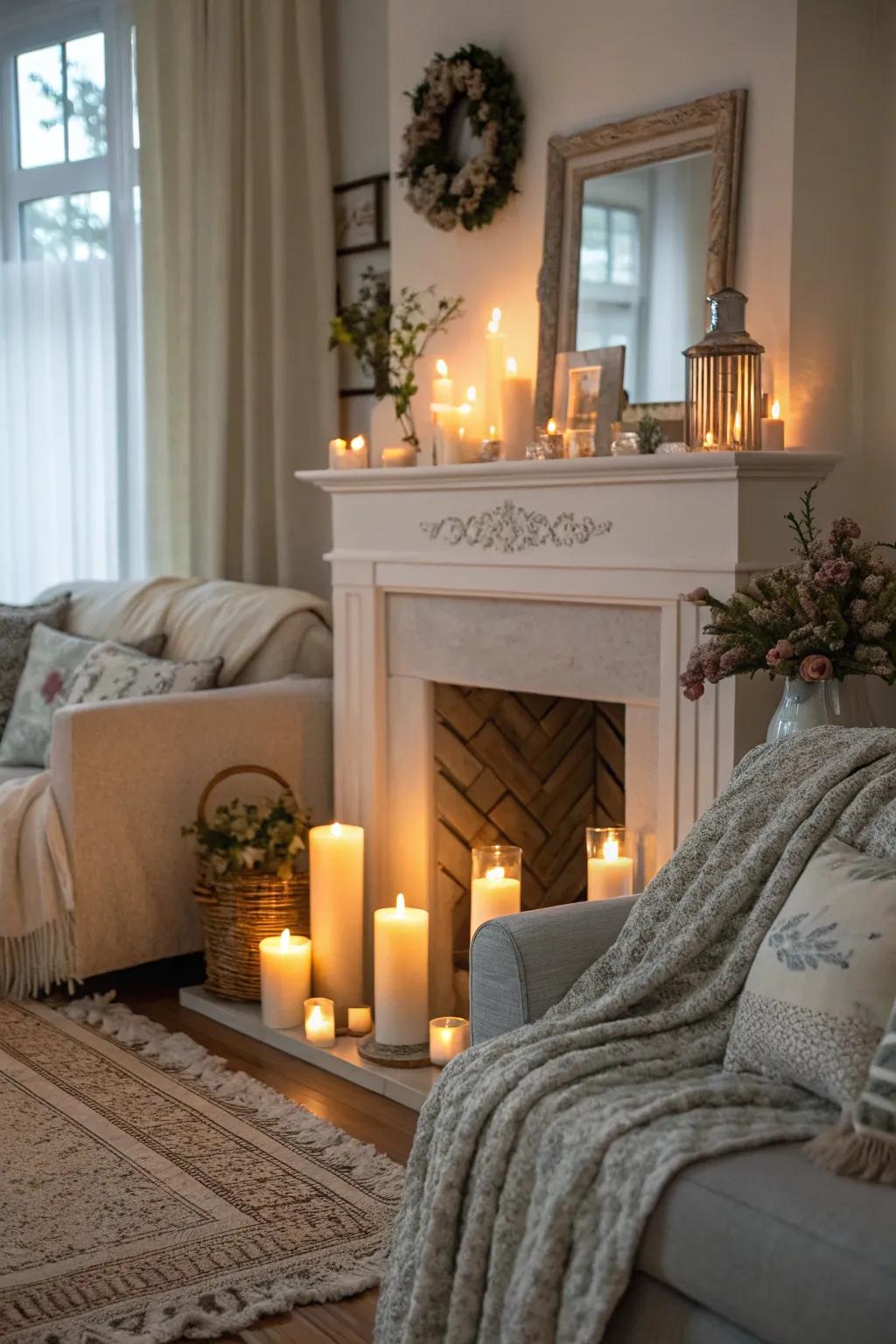 Battery-powered lights deliver a secure and cozy glow, perfect for a relaxed atmosphere.