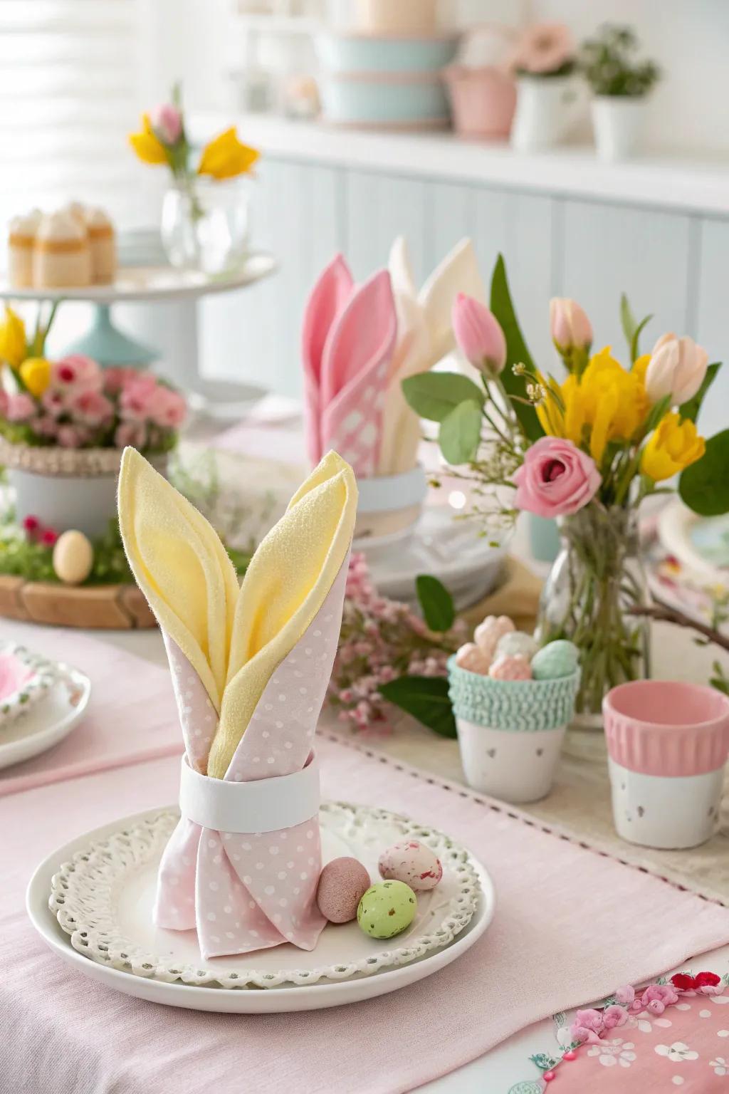 Bring a touch of whimsy to your table with Rabbit Ears napkin folds.