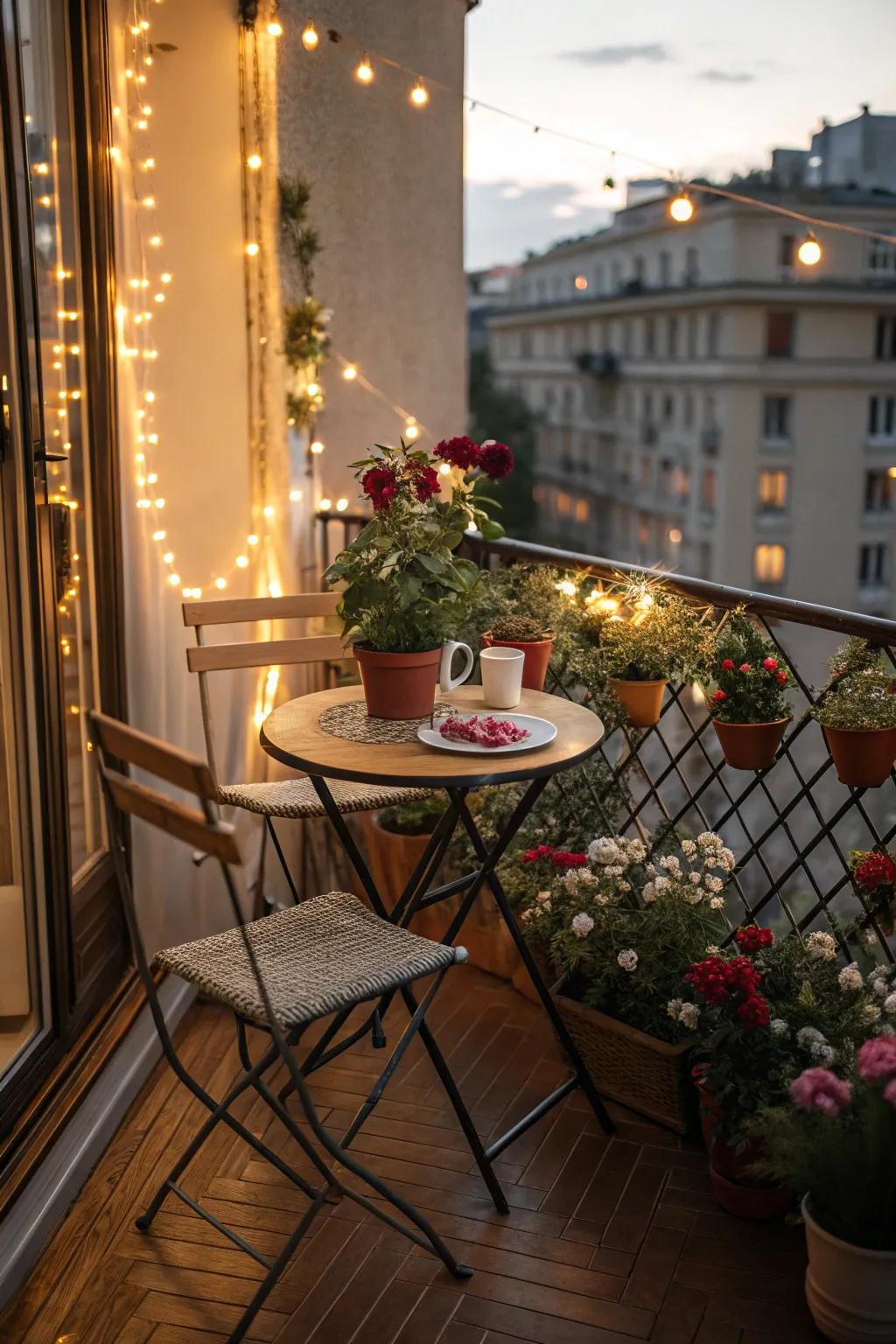 Bistro sets make small outdoor spaces feel like elegant retreats.