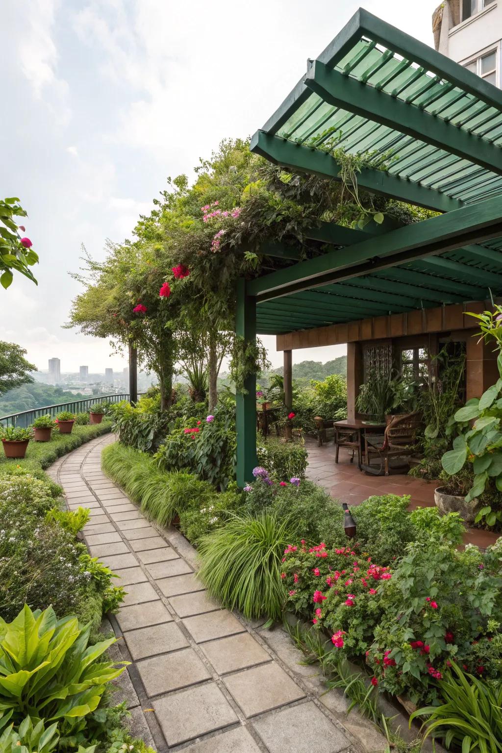 Greenery adds vibrancy and freshness to your patio.