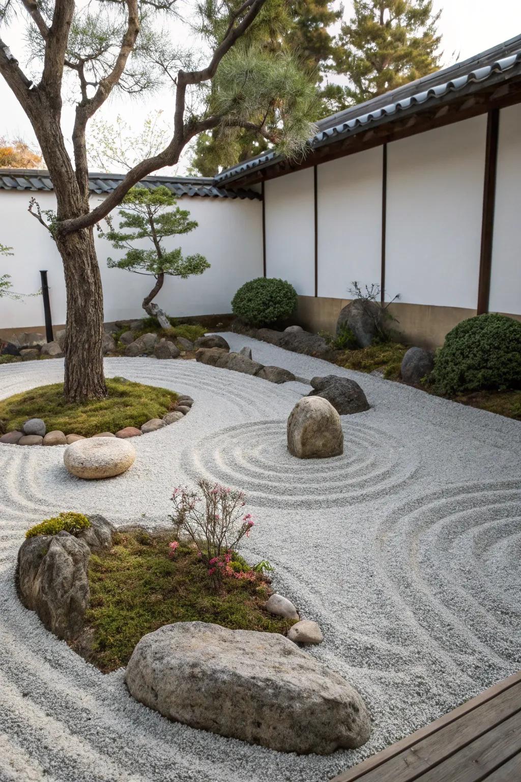 A tranquil Zen garden for meditation and peace.