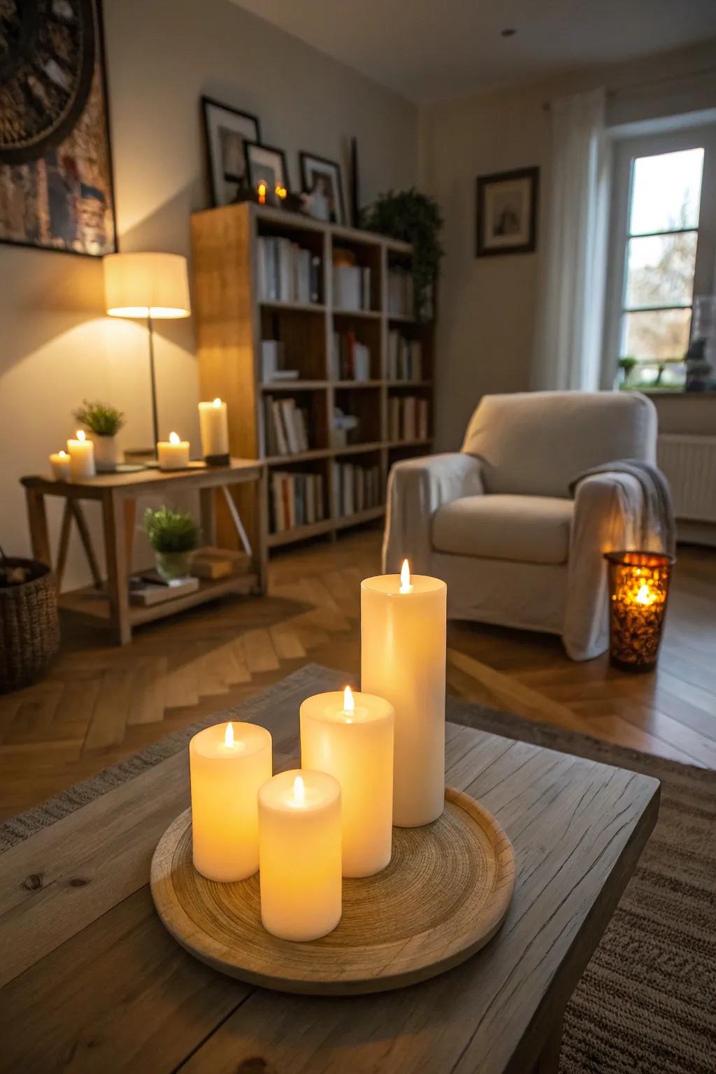 Enjoy the cozy ambiance of candles with LED safety.