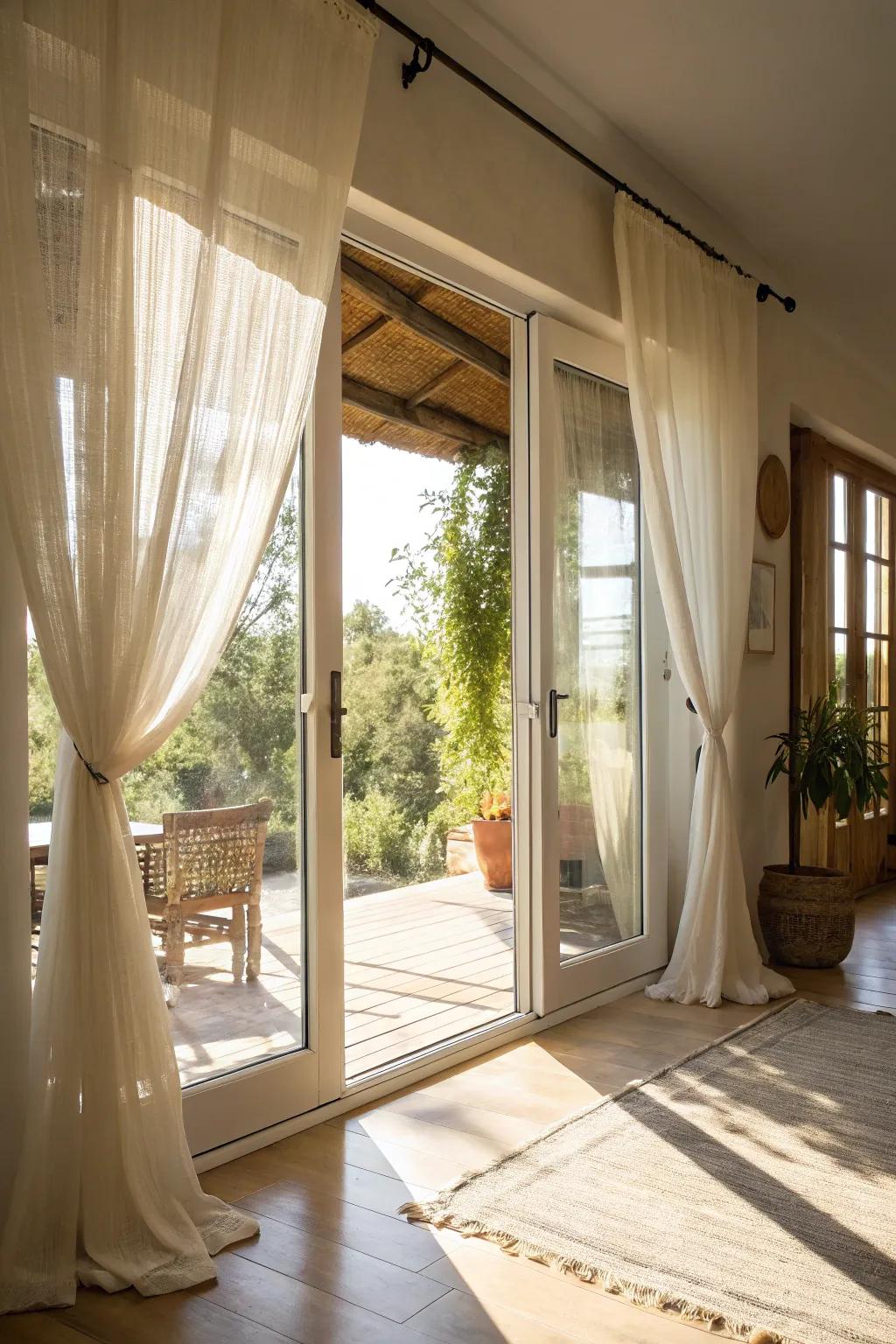 Airy textiles provide privacy without sacrificing light.