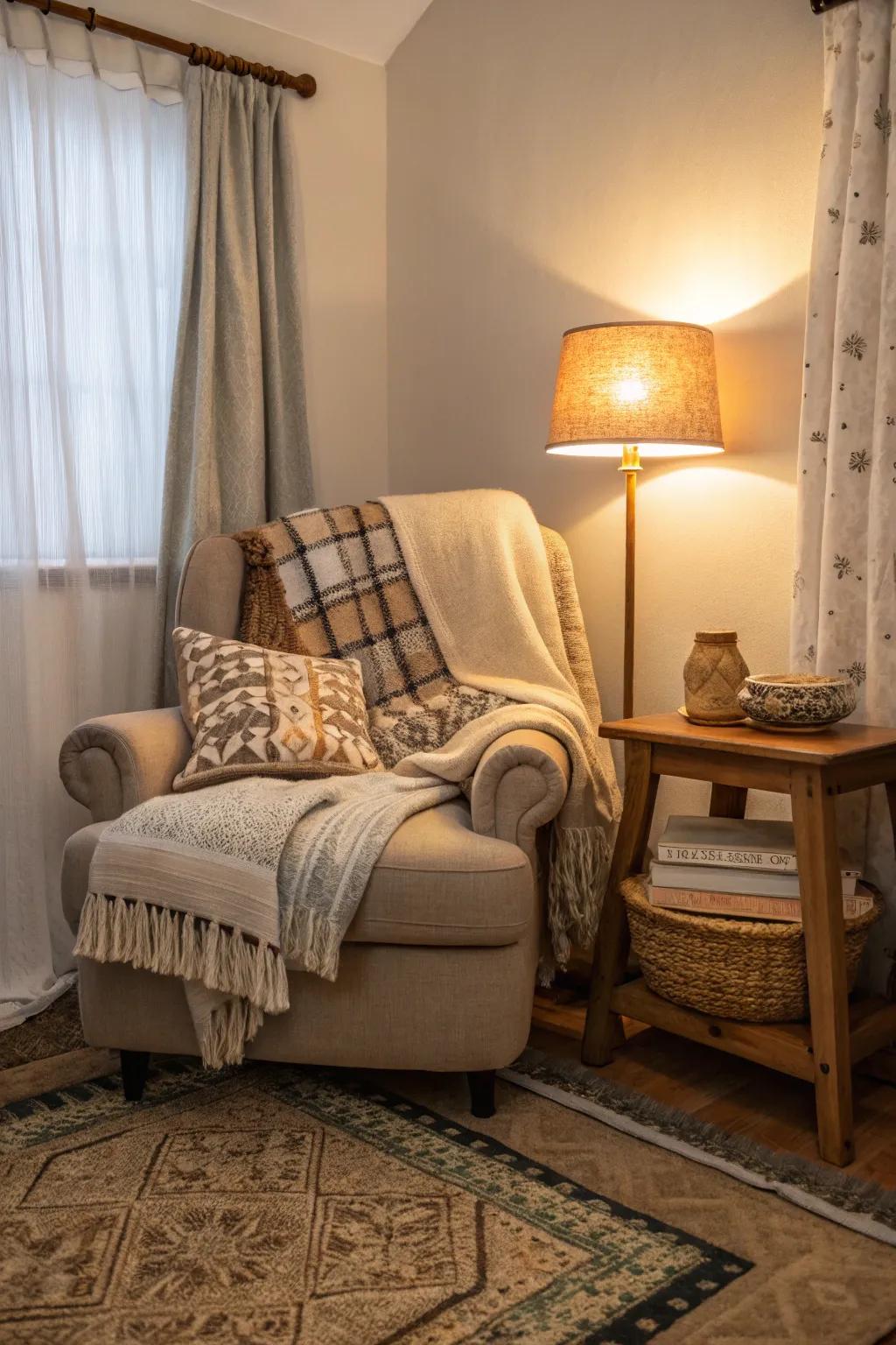 Textiles bring warmth and comfort to any small space.