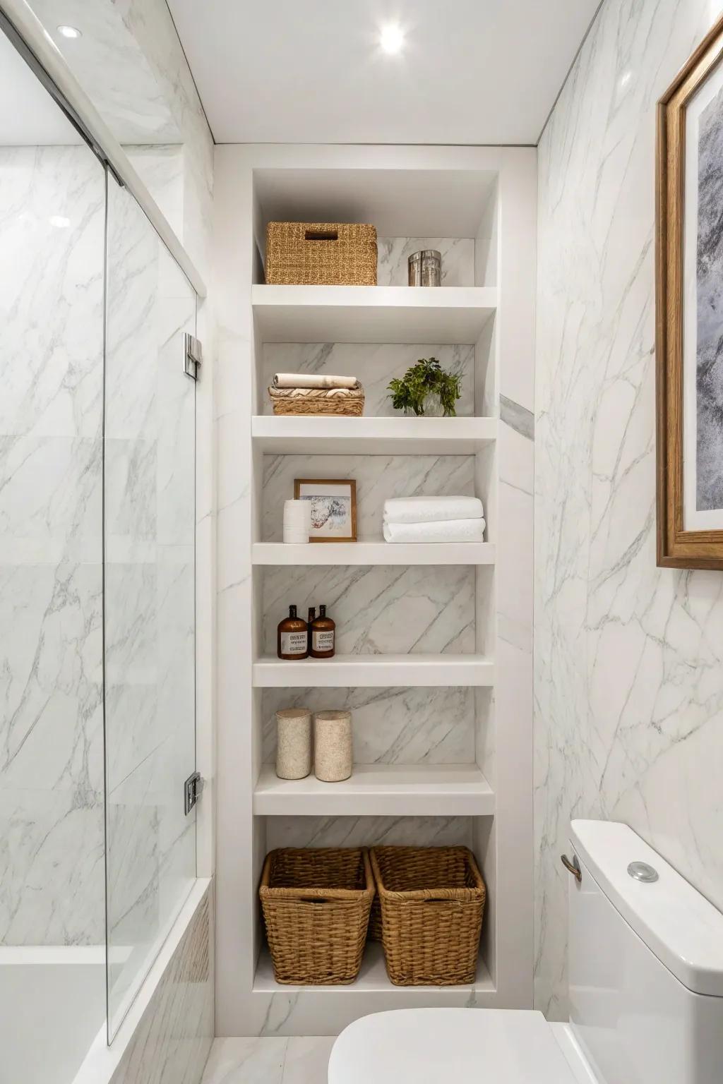 Simple storage helps keep things clean and uncluttered.
