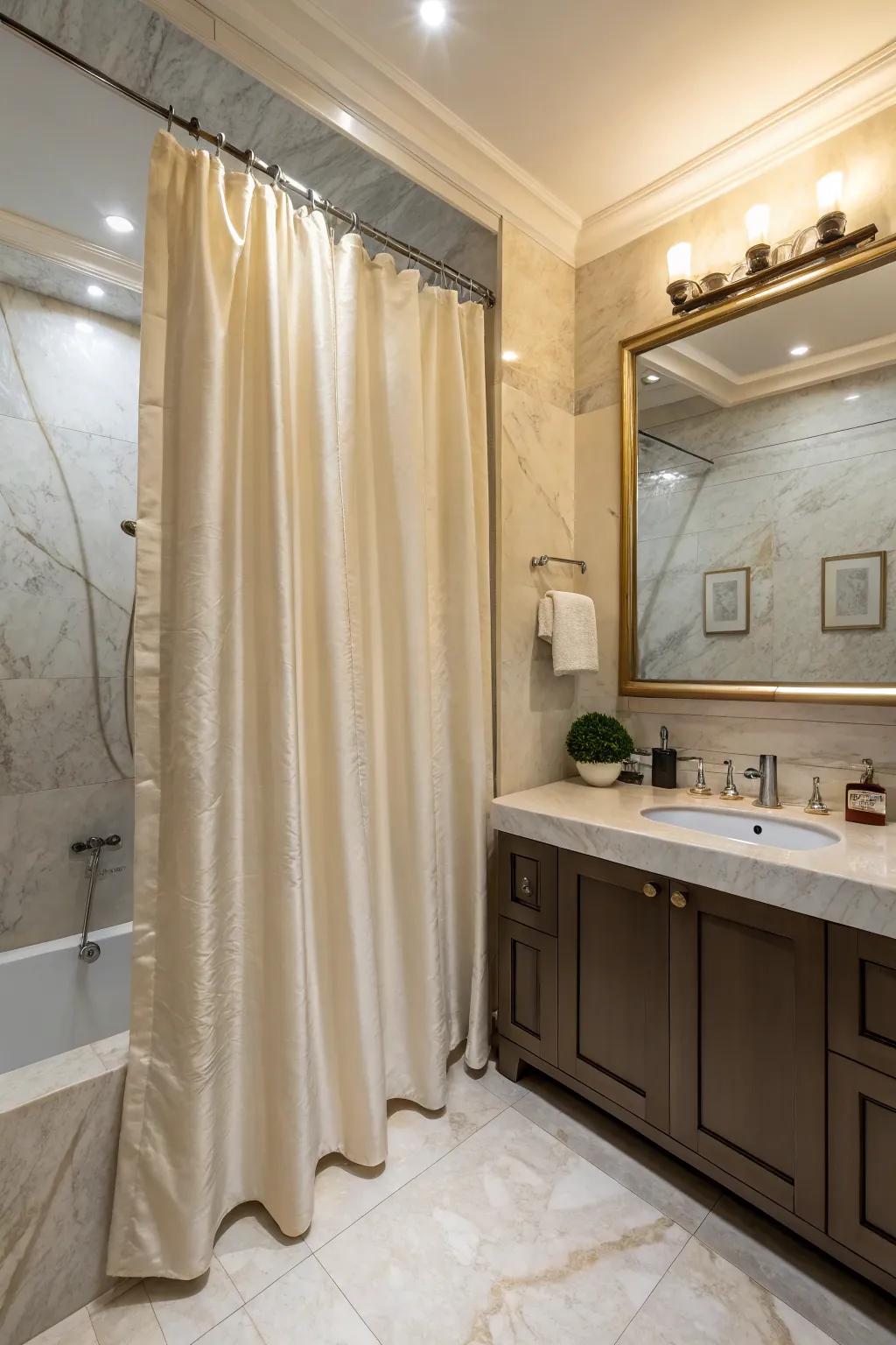 High-end materials elevate your bathroom to a luxurious level.