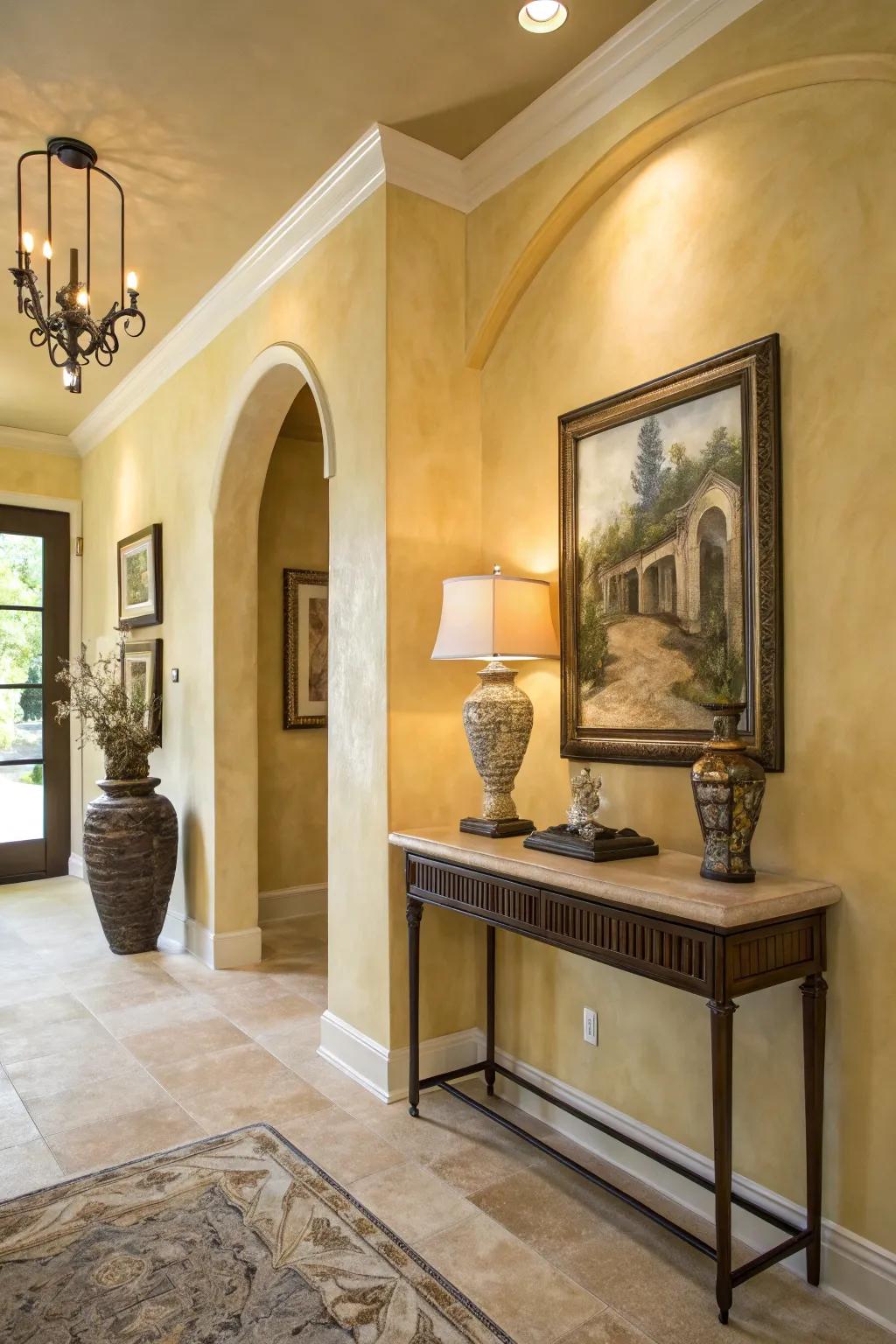 Create an inviting entryway with Venetian plaster.