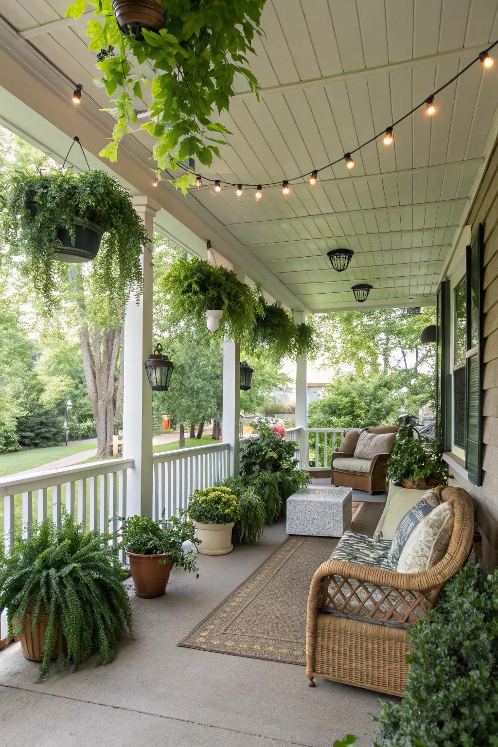 Environmentally friendly vinyl ceilings pair sustainability with style.
