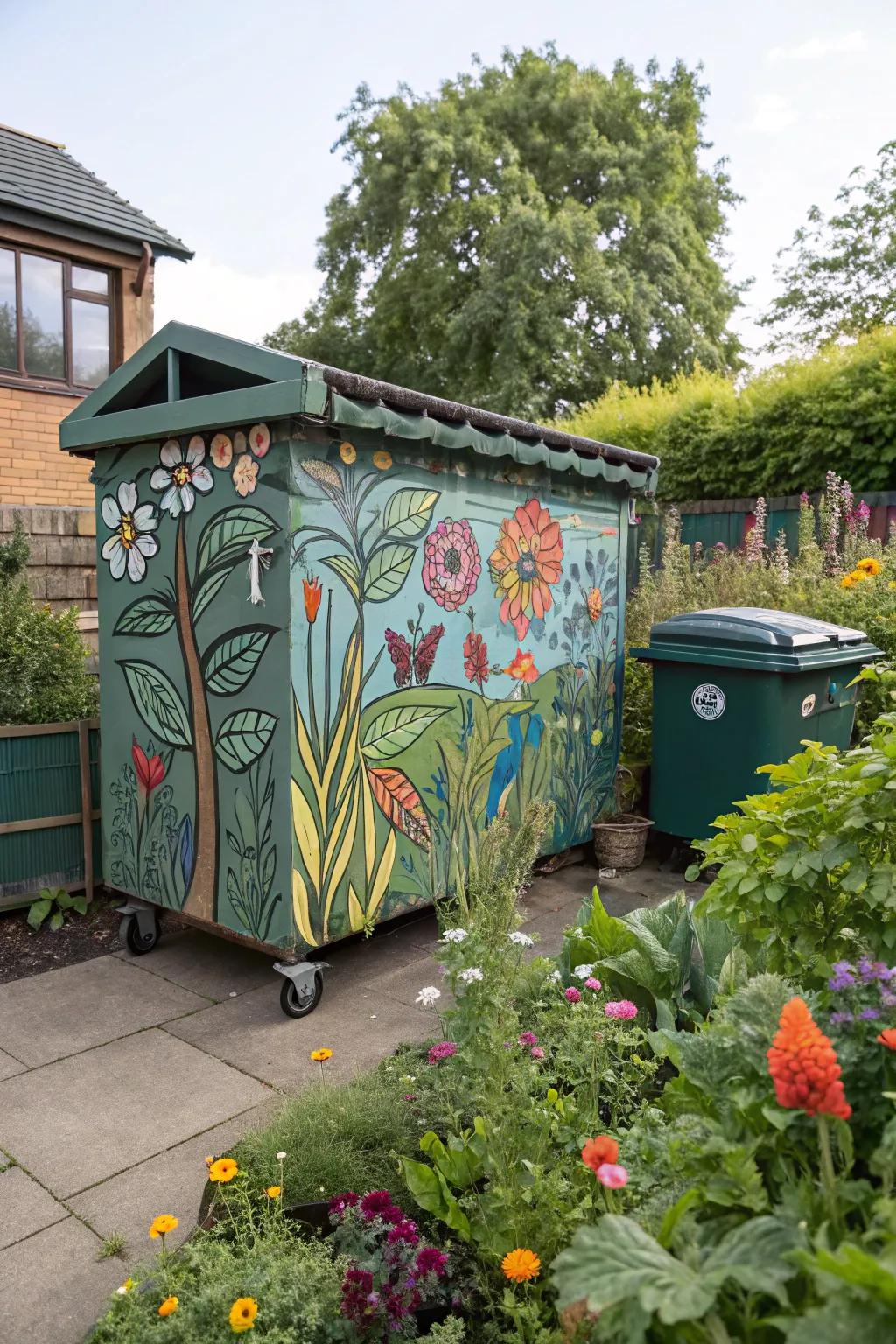 Blend your bin store with artistic camouflage.