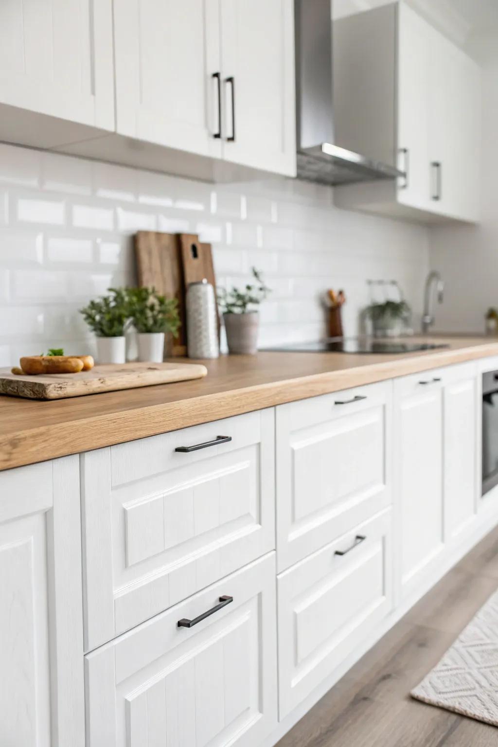 A minimalist kitchen that embodies simplicity and elegance.