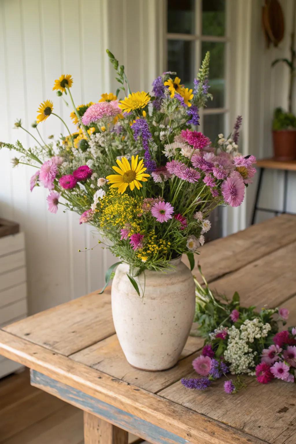 An open field to container arrangement presents the allure of the outdoors inside.
