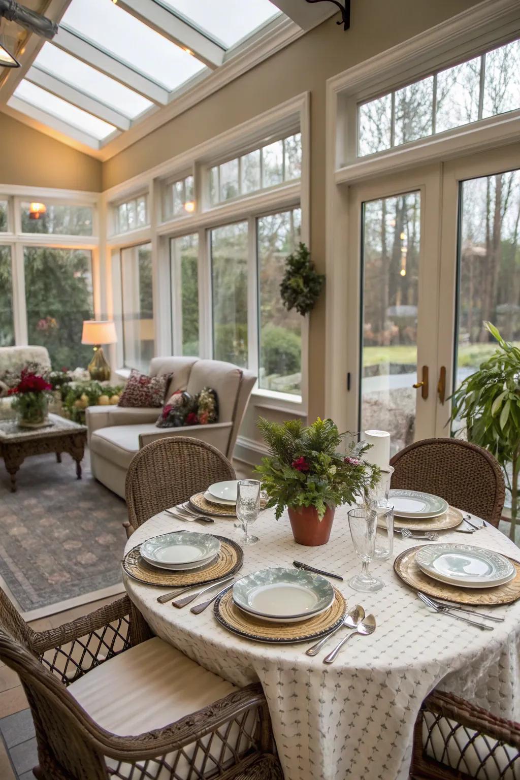 Create an inviting dining and entertainment space.