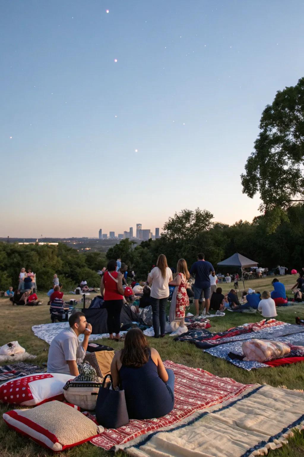 Relax and enjoy the fireworks from a cozy viewing spot.