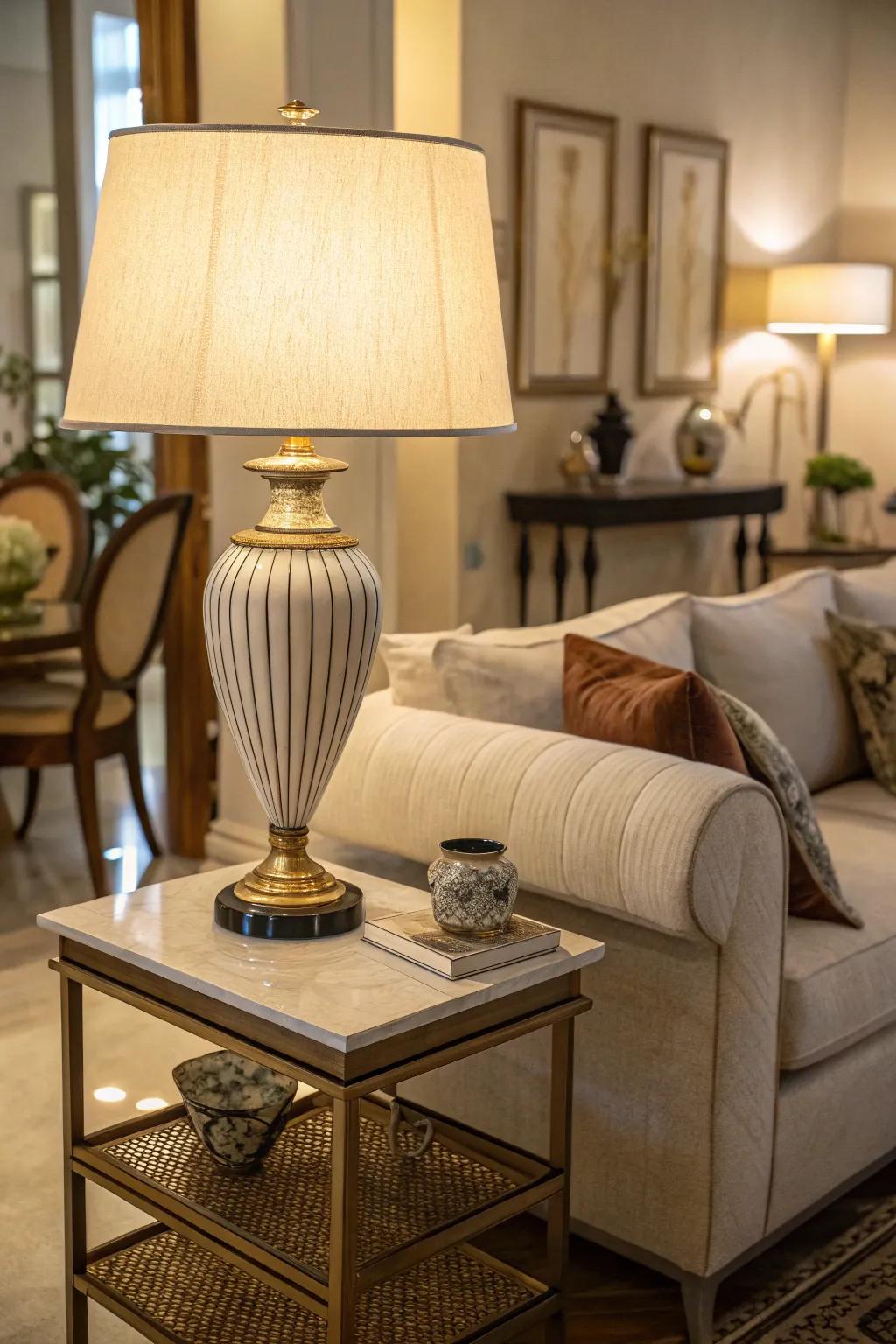 Illuminate your space with a decorative table lamp.