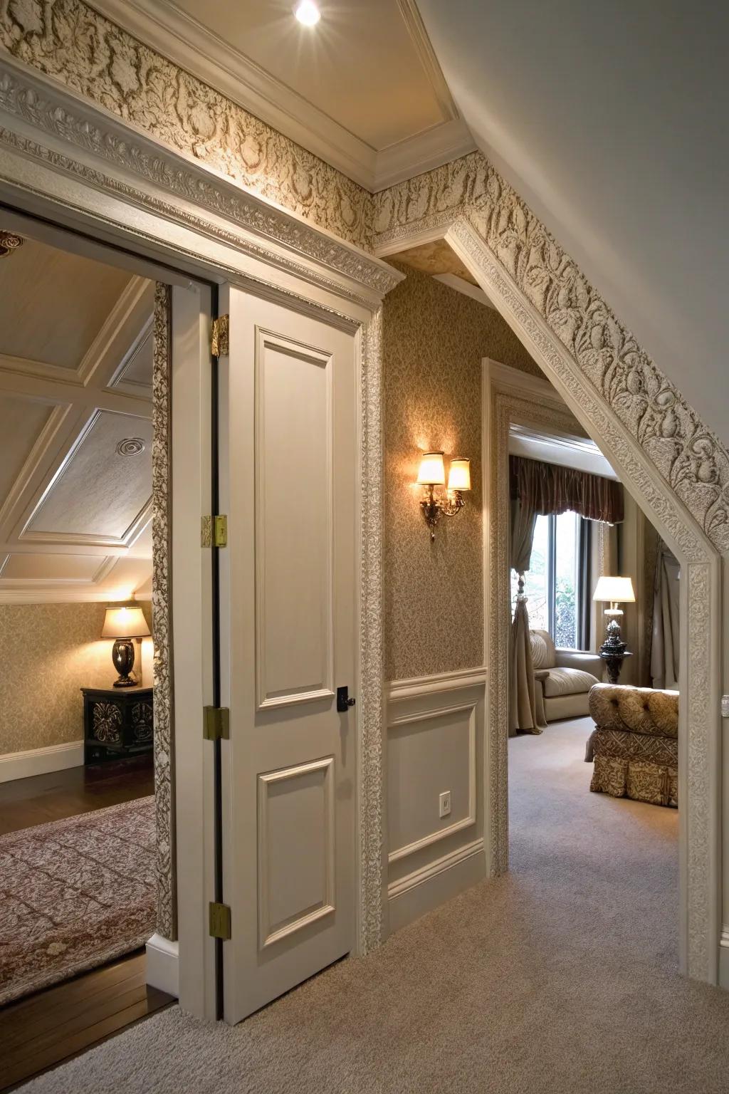 Embossed trim delivers depth and fullness.
