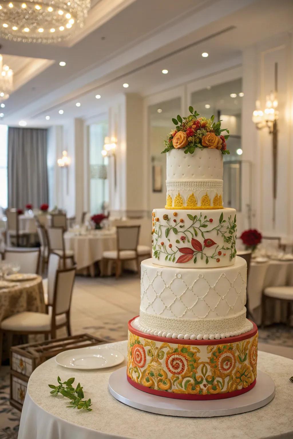 Sophisticated tiered buttercream cake for a grand impression.