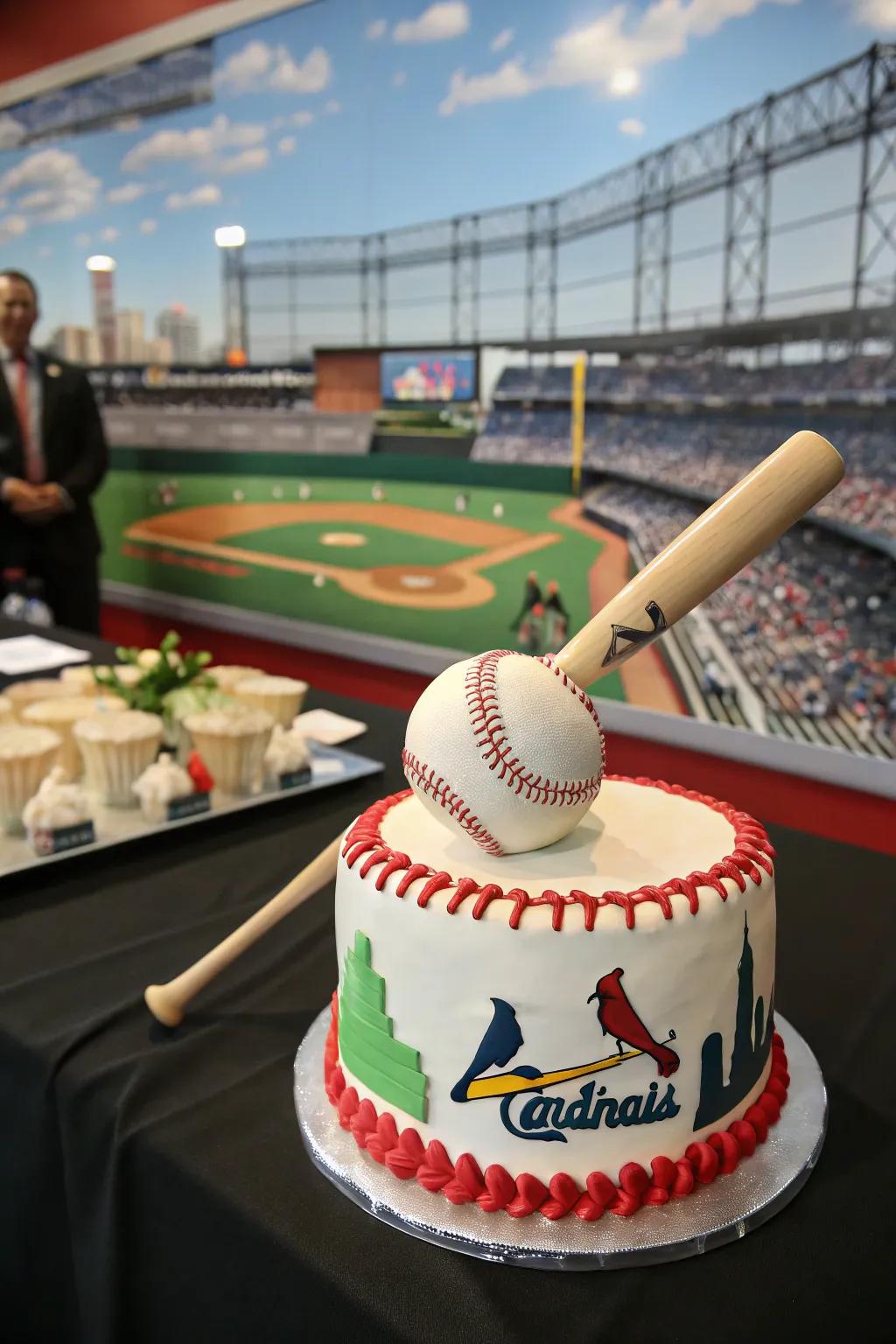 A bat and ball cake guaranteed to be a party favorite.