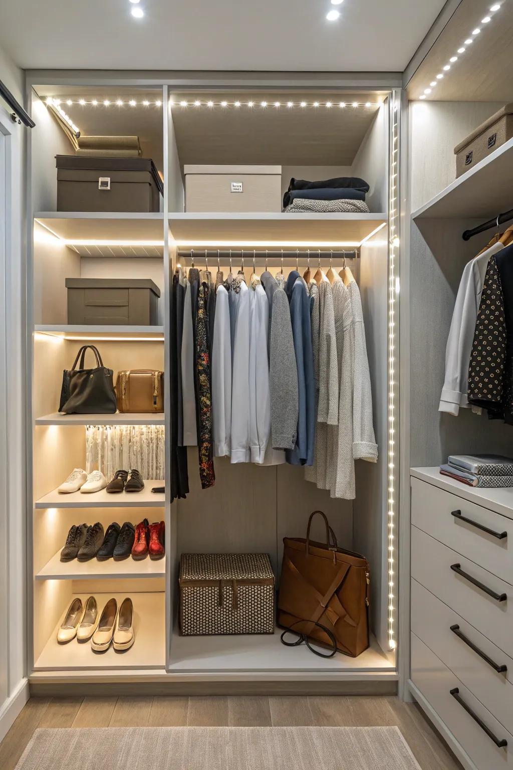 Brighten up your closet with effective lighting solutions.