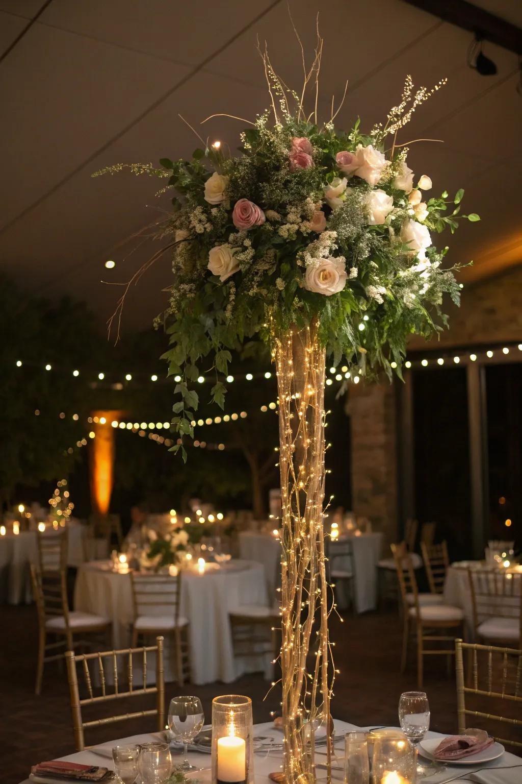 String lights add a magical twinkle to the evening