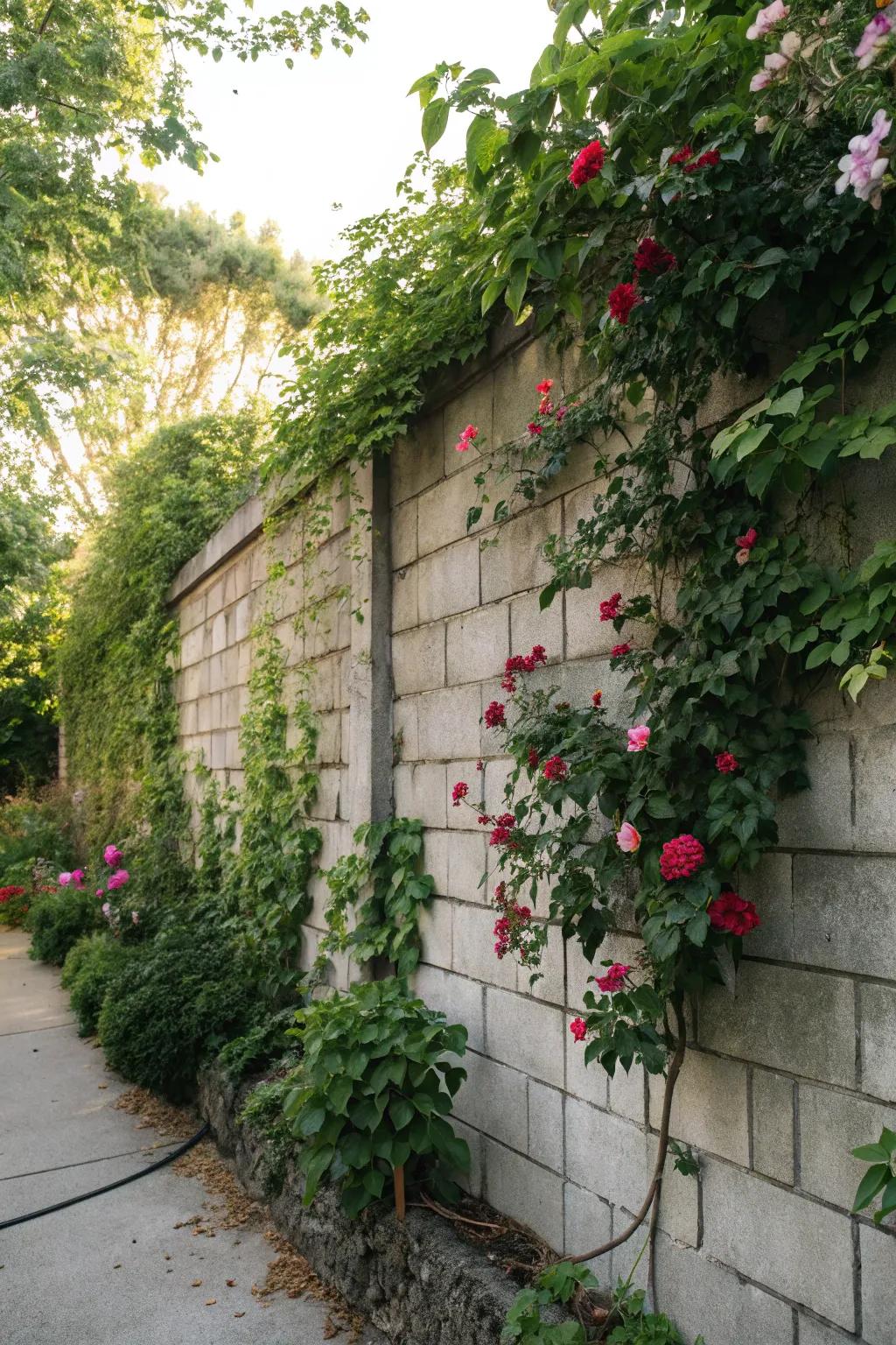 Climbing plants bring a touch of romance and nature to walls.