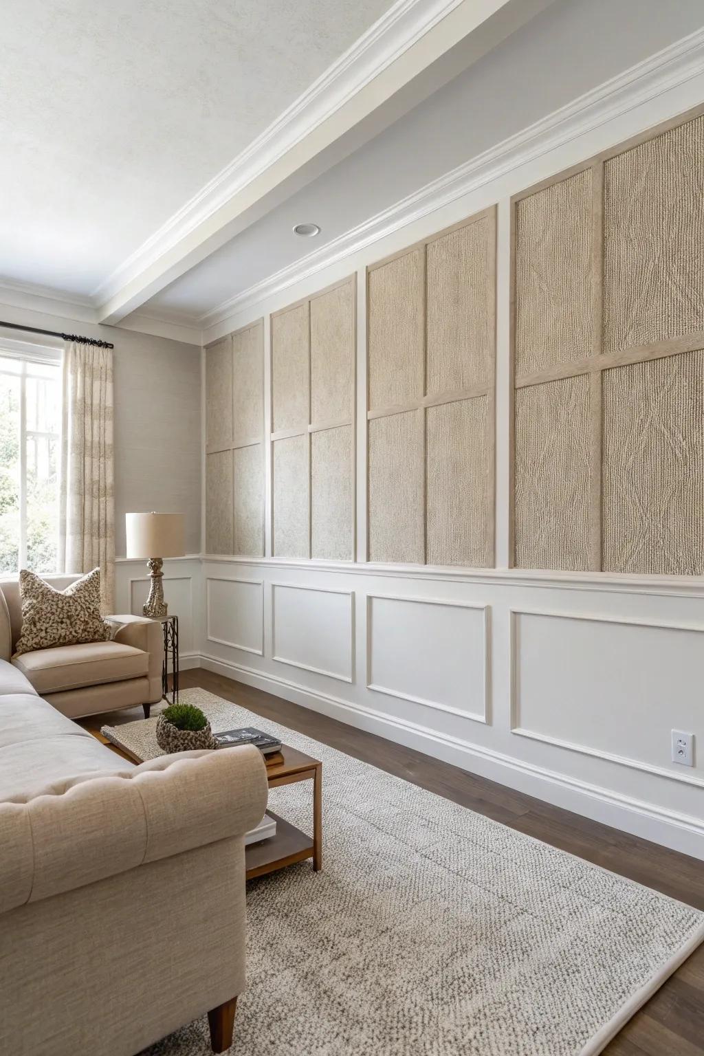 Introduce modern texture with MDF paneling.