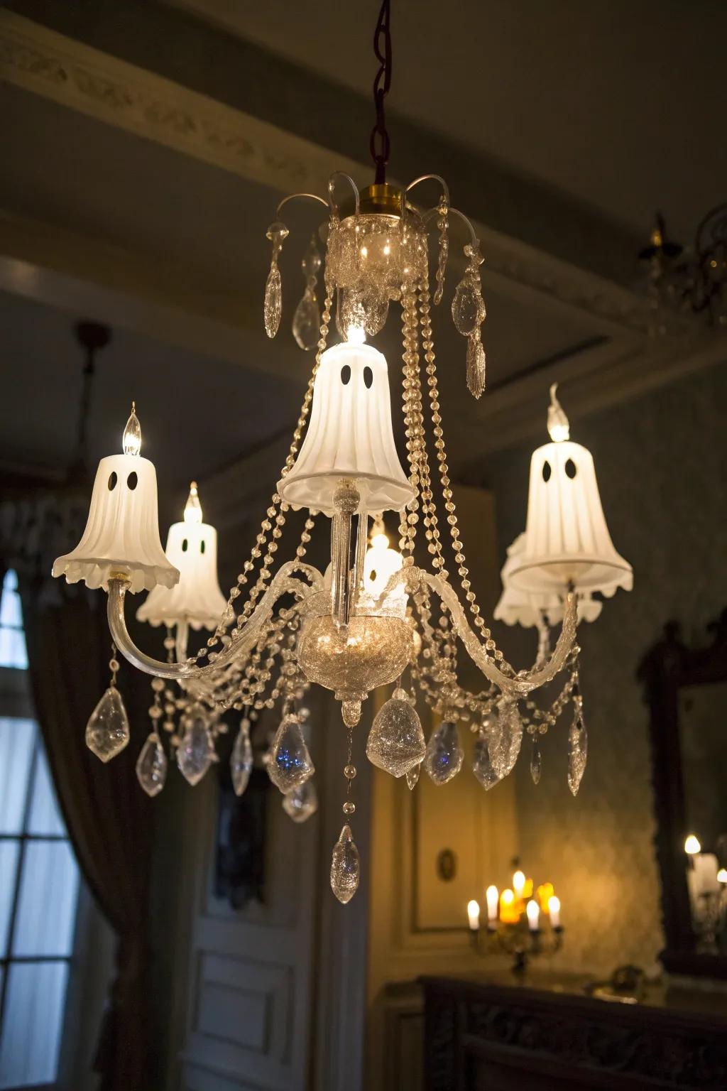 Luminous specters evoke an ethereal ambiance on your chandelier.