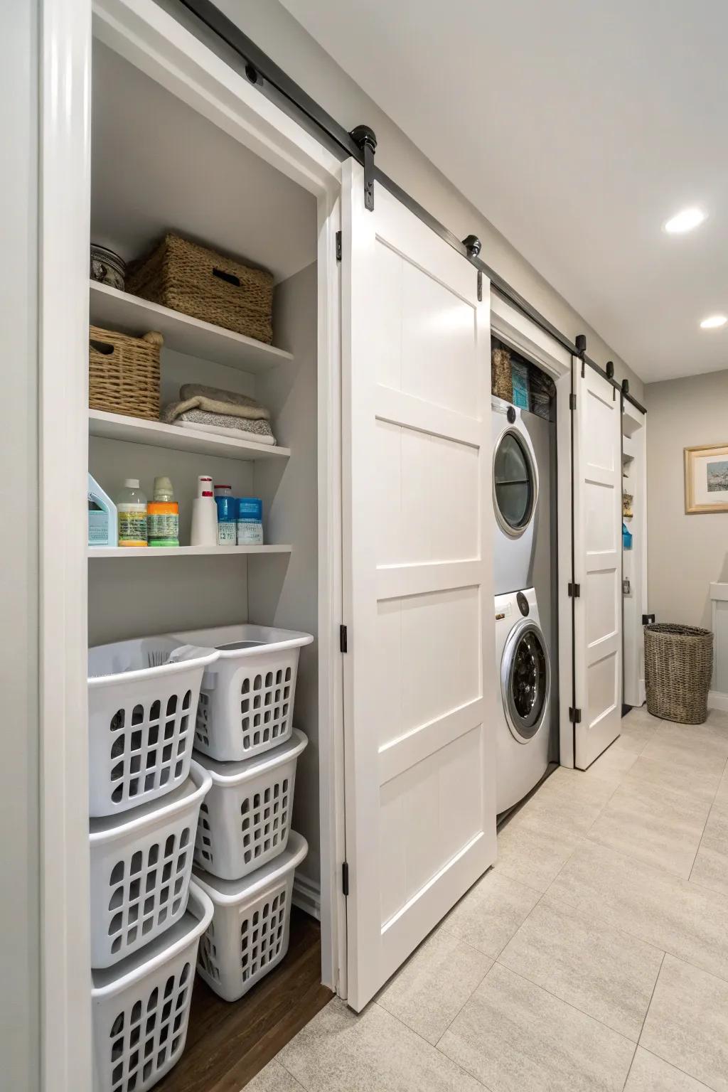 Innovative doors maximize hallway space.